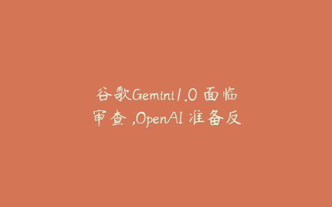 谷歌Gemini1.0 面临审查 ,OpenAI 准备反攻 ,谷歌能保持领先吗？